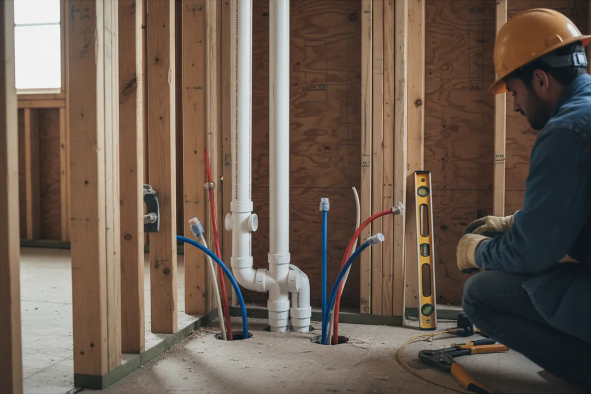 Drain and supply rough-in during Drain Cleaning in Nixa