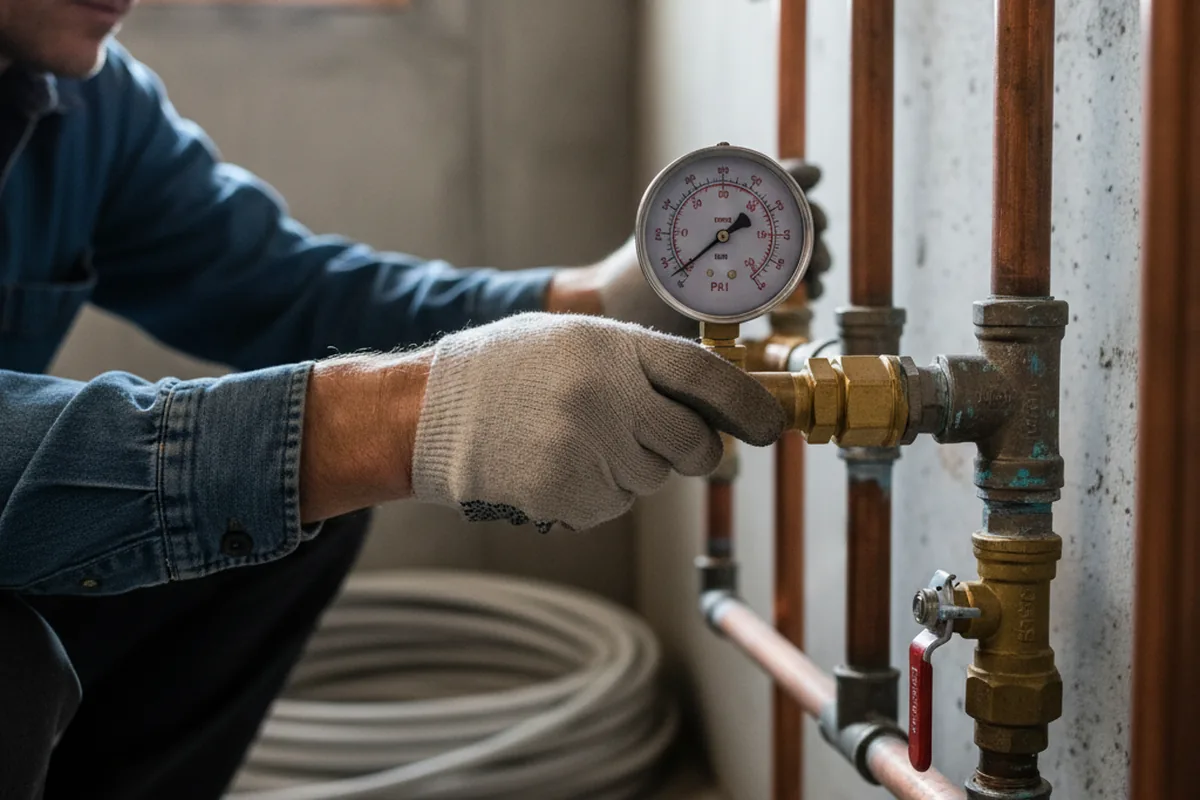 Pressure testing a repaired line during Water Line Repair in Nixa